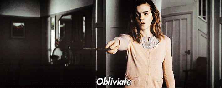 Hermione Granger casting Obliviate spell on her parents